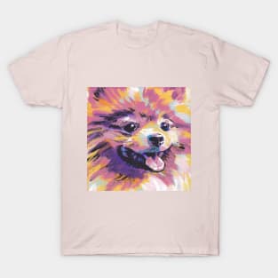 Pomeranian Dog Bright colorful pop dog art T-Shirt